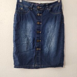 Y2K YMI Button front denim pencil skirt juniors size 5